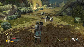 Eventually you'll manage to get rid of the orcs in the camp (dont forget the archers), but dont be surprised if you have to repeat this fight - it's really long and arduous - The Shadowed Paths - Chapter 5 - The Lord of the Rings: War in the North - Game Guide and Walkthrough