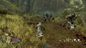 Run to the end of the camp to free a prisoner - Woodland Marshes - Chapter 5 - The Lord of the Rings: War in the North - Game Guide and Walkthrough