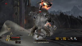 When the health of the boss is reduced by half he'll summon the Fire-hammer Troll - Carn Dum Citadel - Chapter 8 - The Lord of the Rings: War in the North - Game Guide and Walkthrough