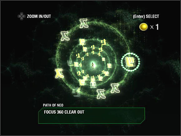 This is the Character Development screen - Matrix Path of Neo: Character Development - Matrix Path of Neo: Basics - The Matrix: Path of Neo Game Guide & Walkthrough