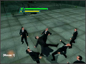 If were attacked by more than one enemy we can perform a special attack directed at up to three opponents - Matrix Path of Neo: Combat - Matrix Path of Neo: Basics - The Matrix: Path of Neo Game Guide & Walkthrough