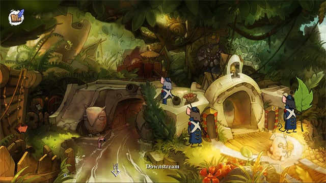 Go to town wall - you should obtain all required things - A trip with Spitzweg - Walkthrough - The Night of the Rabbit - Game Guide and Walkthrough