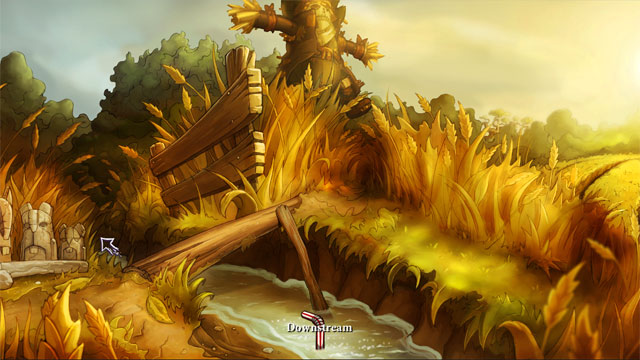 Next to the footbridge you will be stopped by Humbert - he ask for the leafbucks again - A trip with Spitzweg - Walkthrough - The Night of the Rabbit - Game Guide and Walkthrough