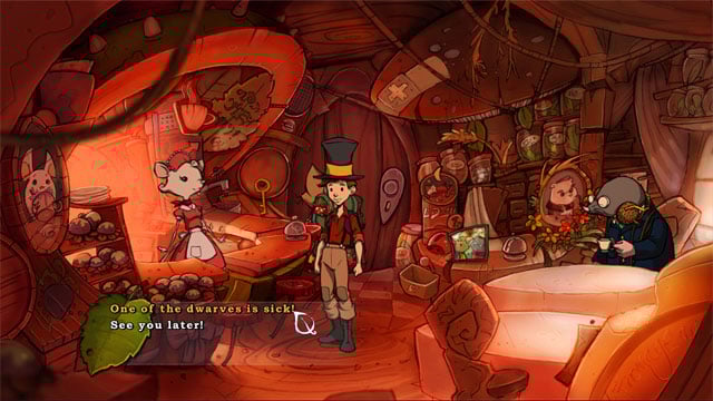 Go to cafe, use the bell on the left and talk to Anja - A trip with Spitzweg - Walkthrough - The Night of the Rabbit - Game Guide and Walkthrough