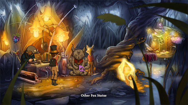 Use rockwhisper spell on other fox statue - The four portals: fox's cunning and glimmer of hope spells - Walkthrough - The Night of the Rabbit - Game Guide and Walkthrough