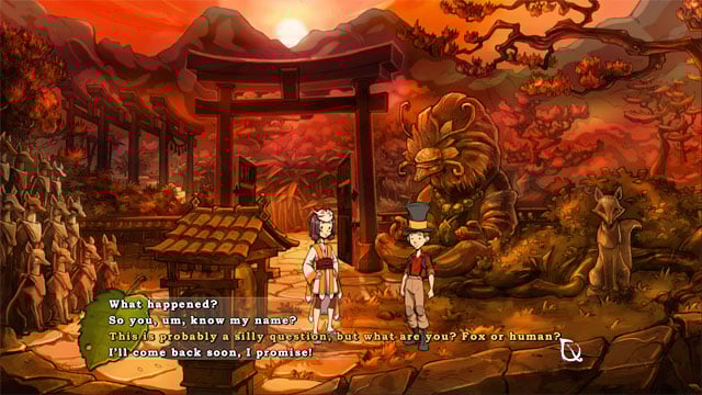 You will see a conversation after what Jerry come back in front of the gate - The four portals: fox's cunning and glimmer of hope spells - Walkthrough - The Night of the Rabbit - Game Guide and Walkthrough