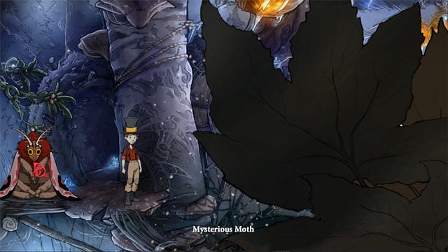 To go in here you have to change day into night and then use fox's cunning spell on mysterious moth - The four portals: fox's cunning and glimmer of hope spells - Walkthrough - The Night of the Rabbit - Game Guide and Walkthrough