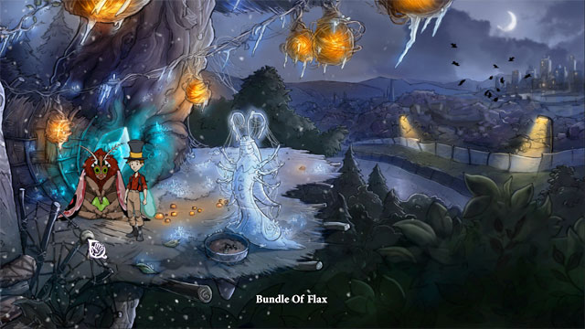 After you enter temple of the moths take bundle of flax - is nearby the entrance - The four portals: fox's cunning and glimmer of hope spells - Walkthrough - The Night of the Rabbit - Game Guide and Walkthrough