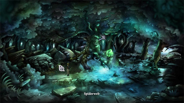 Take from here spiderweb - it's on the left - The four portals: fox's cunning and glimmer of hope spells - Walkthrough - The Night of the Rabbit - Game Guide and Walkthrough