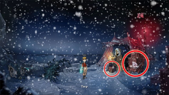 Just next to you pick a tarp and take from a crate with strings of lights, which is under the tarp, an experimental strings of lights - The four portals: fox's cunning and glimmer of hope spells - Walkthrough - The Night of the Rabbit - Game Guide and Walkthrough