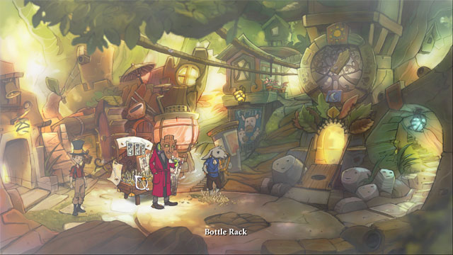 Go to town center - Lizards, bottles and fifth portal - Walkthrough - The Night of the Rabbit - Game Guide and Walkthrough