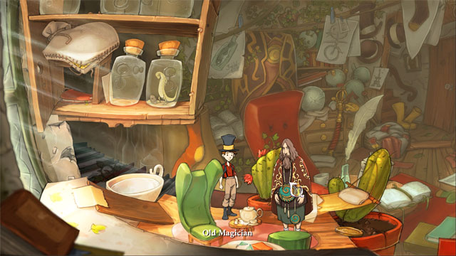 Go to old magician home and give him one of captured lizards - Lizards, bottles and fifth portal - Walkthrough - The Night of the Rabbit - Game Guide and Walkthrough