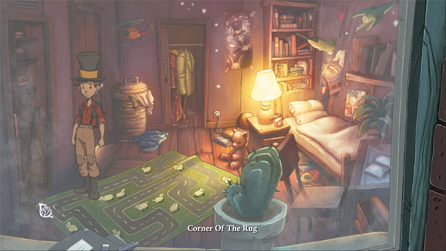 On the left side of the room click on a sliding door - Lizards, bottles and fifth portal - Walkthrough - The Night of the Rabbit - Game Guide and Walkthrough