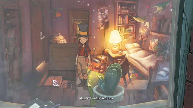 Open storage niche hidden under a rug - Lizards, bottles and fifth portal - Walkthrough - The Night of the Rabbit - Game Guide and Walkthrough