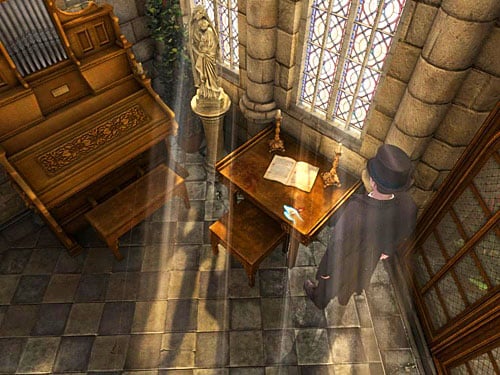 Go to the other side of a room (on the left from glazed door - Examine all important traces and evidences | The Murder in Diocese of Knightsbridge - The Murder in Diocese of Knightsbridge - The Testament of Sherlock Holmes Game Guide