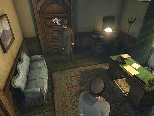 Look closer also at a tablet on wardens office door: he has the same second name as a secretary - Meet With Hans Schielman | Escape From Westgate Prison - Escape From Westgate Prison - The Testament of Sherlock Holmes Game Guide