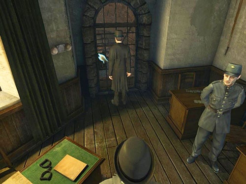 Open the door at the end of room - Meet With Hans Schielman | Escape From Westgate Prison - Escape From Westgate Prison - The Testament of Sherlock Holmes Game Guide