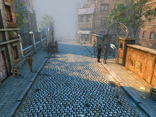 Pass three cross streets and you will find a gate of pharmacy youre looking for, nearby the field kitchen - Information about Scalpel | Slaughter in Whitechapel - Slaughter in Whitechapel - The Testament of Sherlock Holmes Game Guide