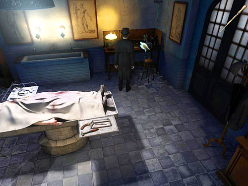 Approach a table in the corner - Make a Dissection | Slaughter in Whitechapel - Slaughter in Whitechapel - The Testament of Sherlock Holmes Game Guide