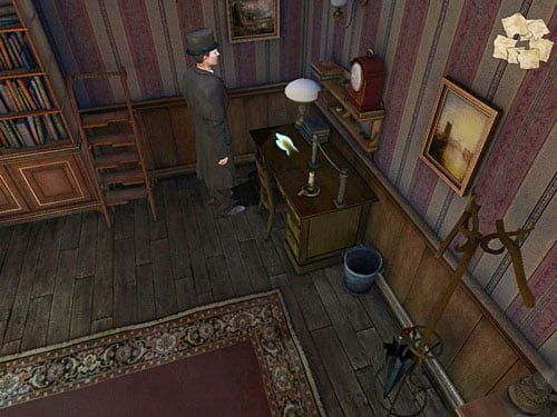 Place this pieces of paper on a desk - Search a Henrys Room | Robbery in Kensington Gardens - Robbery in Kensington Gardens - The Testament of Sherlock Holmes Game Guide