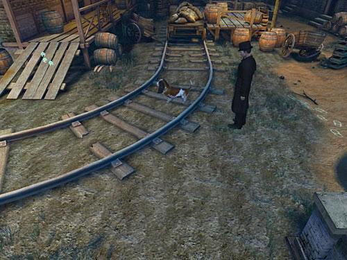 Turn left and go under a wooden landing at a building and go with it - Get on the Other Side of Channel | Accident at Stinging Street - Accident at Stinging Street - The Testament of Sherlock Holmes Game Guide