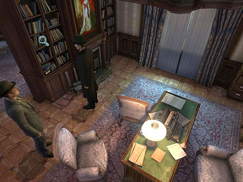 Click on the bookshelf - Holmes will say thats from where it fell - Discover what Had Happened in Farleys Office before You Arrived | O. Farleys Office - O. Farleys Office - The Testament of Sherlock Holmes Game Guide