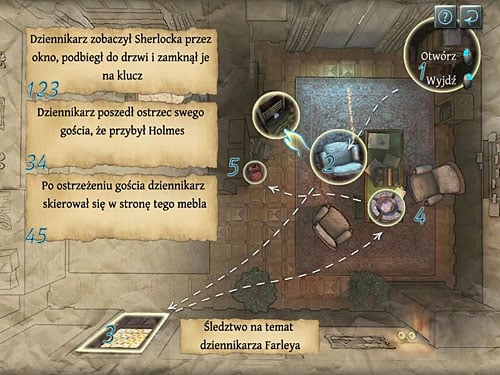 After clicking on fireplace choose - Fourth Deduction Table | O. Farleys Office - O. Farleys Office - The Testament of Sherlock Holmes Game Guide