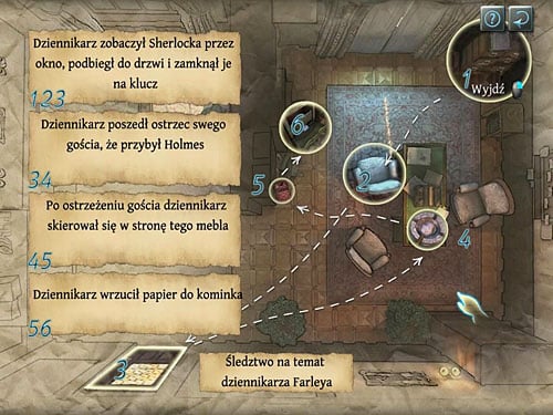 (After completing this deduction board you receive an achievement: The Master of Deduction) - Fourth Deduction Table | O. Farleys Office - O. Farleys Office - The Testament of Sherlock Holmes Game Guide