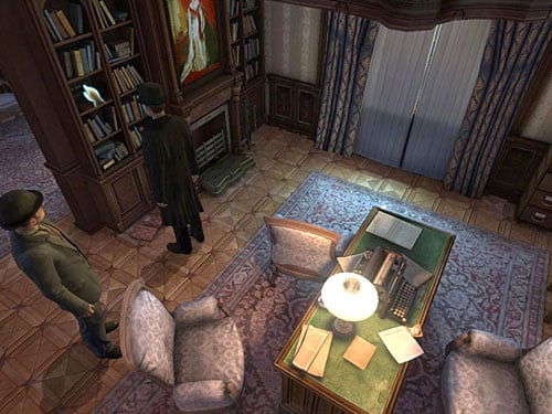 Move to bookshelf and click it - Locate a Hidden Passage | O. Farleys Office - O. Farleys Office - The Testament of Sherlock Holmes Game Guide