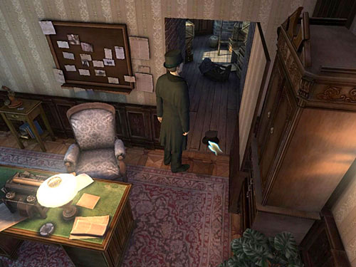 Look into a hidden passage - Locate a Hidden Passage | O. Farleys Office - O. Farleys Office - The Testament of Sherlock Holmes Game Guide