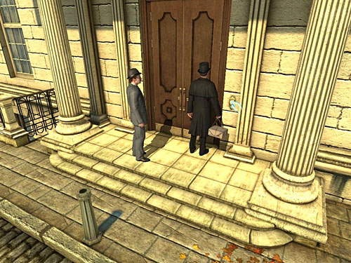 Approach door of judges residence and ring a bell: what ensures you, that there is no inside - Get to the Judges House | Explosion in Becketts Residence - Explosion in Becketts Residence - The Testament of Sherlock Holmes Game Guide
