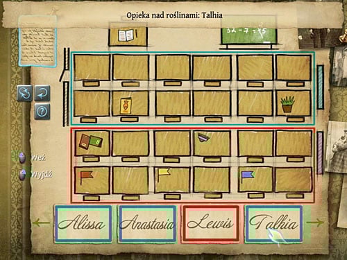 At a bottom you can see a name tags - Find James Desk and Open a Cupboard | Explosion in Becketts Residence - Explosion in Becketts Residence - The Testament of Sherlock Holmes Game Guide