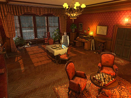 On the table you will find a Reporter with another accusing article of O - Find Clues about Holmes Location | Hideout in Whitechapel - Hideout in Whitechapel - The Testament of Sherlock Holmes Game Guide