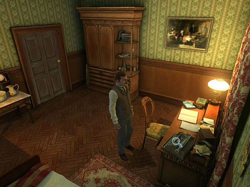 Second one is a typewriter, on which Watson writes down Holmes adventures - Find Clues about Holmes Location | Hideout in Whitechapel - Hideout in Whitechapel - The Testament of Sherlock Holmes Game Guide