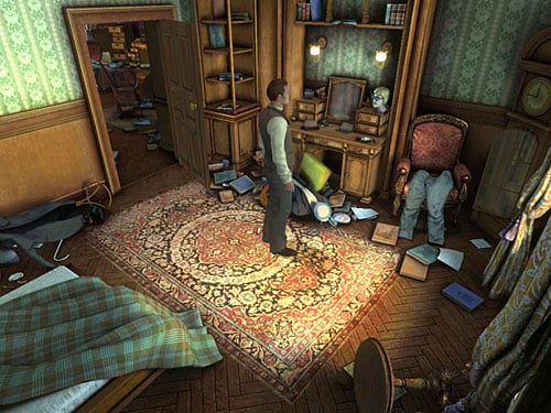 Go to the fallen mannequin and look at it - Find Clues about Holmes Location | Hideout in Whitechapel - Hideout in Whitechapel - The Testament of Sherlock Holmes Game Guide