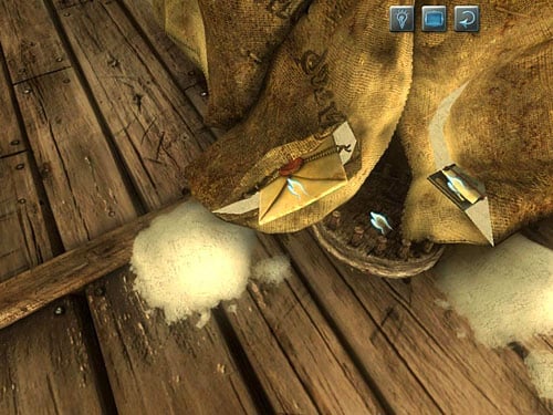 In a zoom, you see that both bags contained envelopes - Search an Attic | A Fire in Sawmill - A Fire in Sawmill - The Testament of Sherlock Holmes Game Guide