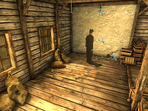Turn around and approach a wall on left from entrance - Search an Attic | A Fire in Sawmill - A Fire in Sawmill - The Testament of Sherlock Holmes Game Guide
