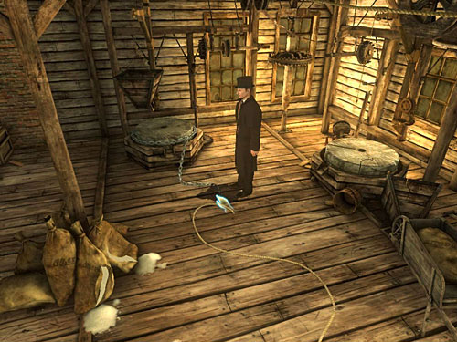 Join the chain with the other end of rope - Destroy False Wall (1) | A Fire in Sawmill - A Fire in Sawmill - The Testament of Sherlock Holmes Game Guide