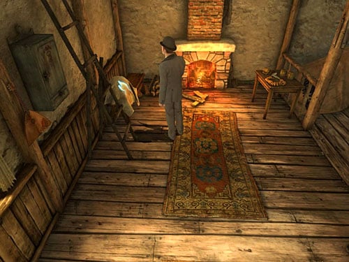 Flour, pouring from ceiling, will give a thought to Watson - Find a Cog | A Fire in Sawmill - A Fire in Sawmill - The Testament of Sherlock Holmes Game Guide