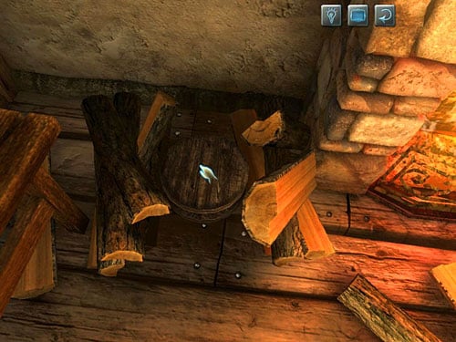 Remove logs and take a cog from under them - Find a Cog | A Fire in Sawmill - A Fire in Sawmill - The Testament of Sherlock Holmes Game Guide