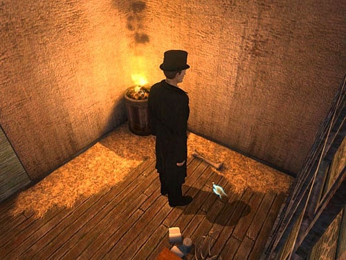 You find key on left from table - Get Rid of the First Guard | A Grand Final in the Fun Fair - A Grand Final in the Fun Fair - The Testament of Sherlock Holmes Game Guide