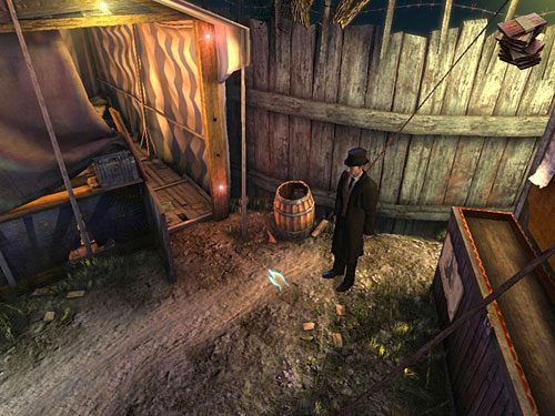 Throw next banknotes between menagerie and shooting gallery - Get Rid of the First Guard | A Grand Final in the Fun Fair - A Grand Final in the Fun Fair - The Testament of Sherlock Holmes Game Guide