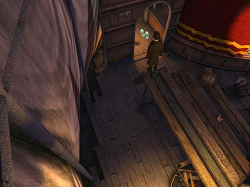 Then go downstairs and to backstage area, where the curtain is controlled - Eliminate the Prince Woodville | A Grand Final in the Fun Fair - A Grand Final in the Fun Fair - The Testament of Sherlock Holmes Game Guide