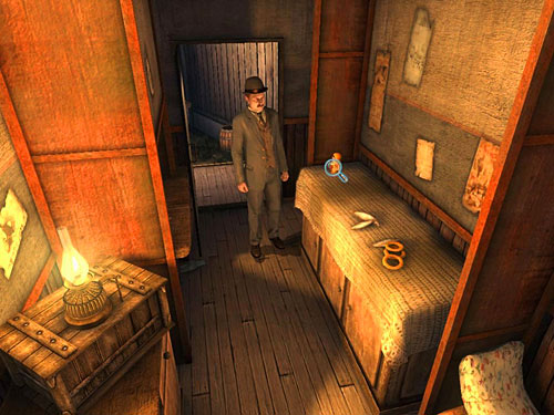 Inside, on the low bench, you find Russian dolls - Get to the Anarchists workshop | A Grand Final in the Fun Fair - A Grand Final in the Fun Fair - The Testament of Sherlock Holmes Game Guide