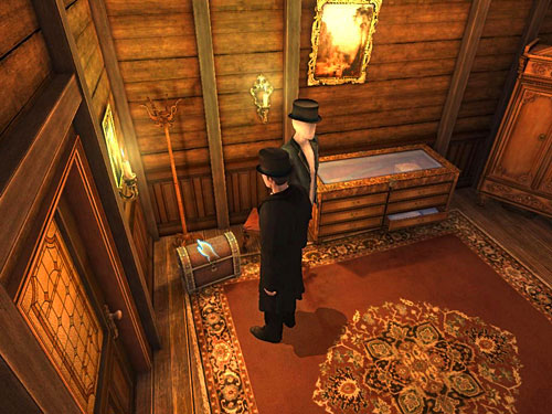 Take a look on a chest on the left - Open the Gun Case | A Grand Final in the Fun Fair - A Grand Final in the Fun Fair - The Testament of Sherlock Holmes Game Guide