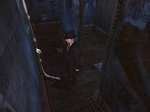 And its enough to return the place, where the rope is hanging (right, right and then as the corridor lead) - Get to the Other Side of Gallery | A Grand Final in the Fun Fair - A Grand Final in the Fun Fair - The Testament of Sherlock Holmes Game Guide