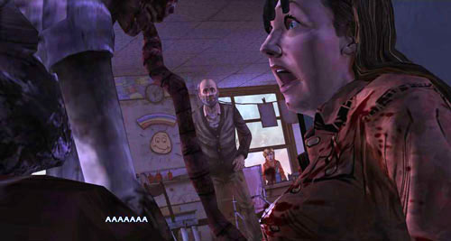 At this point your conversation will get interrupted by some zombies who will get into the classroom and bite Brie to death - Chapter 5: Georgias Last City - Meds & Escape | Episode IV: Around Every Corner - Episode IV: Around Every Corner - The Walking Dead Game Guide
