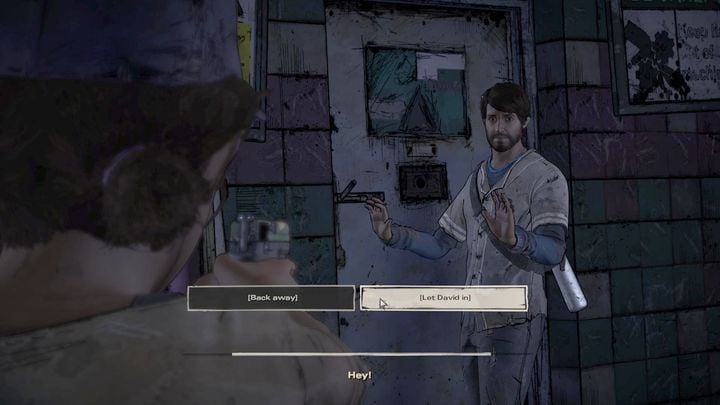 Chapter will begin at the moment when you run away from zombies and hide in the building - The Walking Dead: A New Frontier: Chapter 5 - Crime and Punishment - The Walking Dead: A New Frontier: Episode 3 Above the Law - The Walking Dead: The Telltale Series - A New Frontier Game Guide