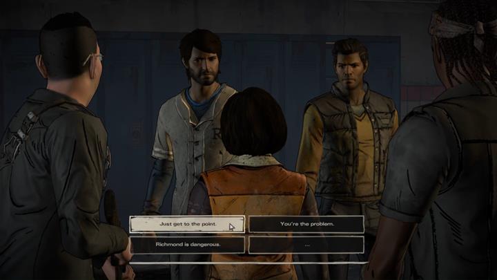 The prisoners are visited by Joan and her guard - The Walking Dead: A New Frontier: Chapter 1 - Faces in the Crowd - The Walking Dead: A New Frontier: Episode 4 Thicker than Water - The Walking Dead: The Telltale Series - A New Frontier Game Guide