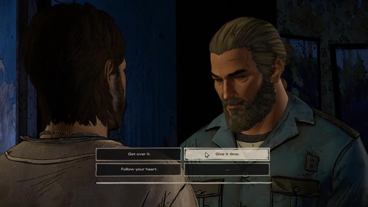 After a moment, Tripp will bend your ear and tell you about his argument with Eleanore - The Walking Dead: A New Frontier: Chapter 2 - Across the Water - The Walking Dead: A New Frontier: Episode 4 Thicker than Water - The Walking Dead: The Telltale Series - A New Frontier Game Guide